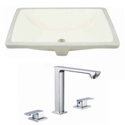 AMERICAN IMAGINATIONS 18.25" W CUPC Rectangle Undermount Sink Set In Biscuit, Chrome Hardware AI-22914
